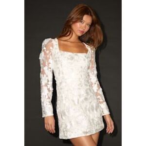 Lulu's White Floral Lace Dress